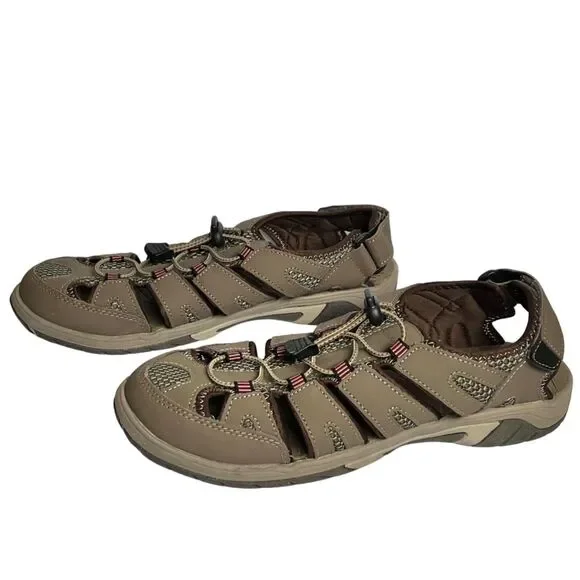 Eddie Bauer Fisherman Sandals Womens 10 Brown Leather Blakely Adjustable Hiking - Picture 2 of 15